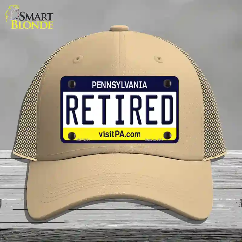 Retired Pennsylvania State Novelty License Plate Hat Mesh / Khaki