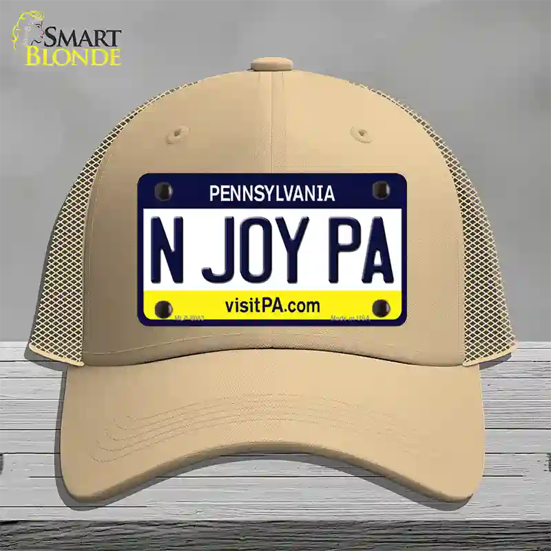 N Joy Pennsylvania State Novelty License Plate Hat Mesh / Khaki