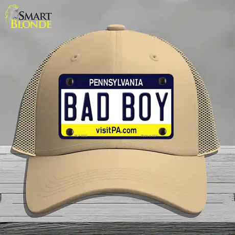 Bad Boy Pennsylvania State Novelty License Plate Hat Mesh / Khaki