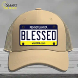 Blessed Pennsylvania State Novelty License Plate Hat Mesh / Khaki