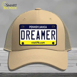 Dreamer Pennsylvania State Novelty License Plate Hat Mesh / Khaki