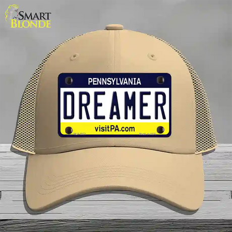 Dreamer Pennsylvania State Novelty License Plate Hat Mesh / Khaki