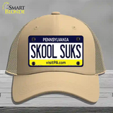Skool Suks Pennsylvania State Novelty License Plate Hat Mesh / Khaki