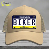 Biker Pennsylvania State Novelty License Plate Hat Mesh / Khaki