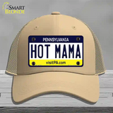 Hot Mama Pennsylvania State Novelty License Plate Hat Mesh / Khaki