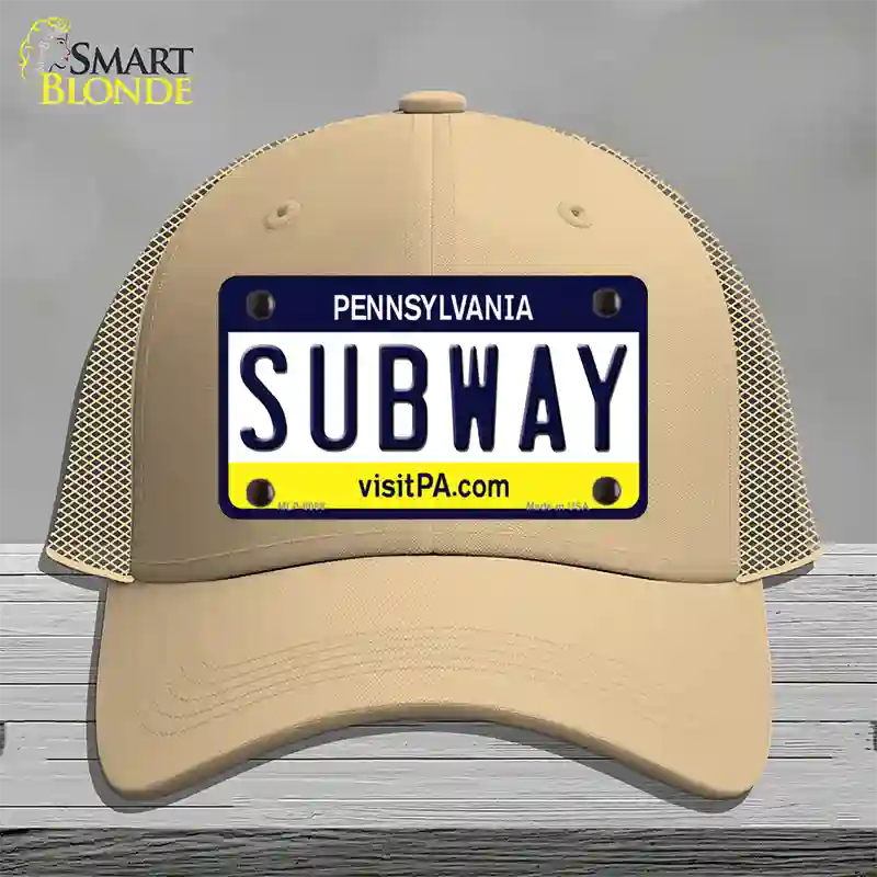 Subway Pennsylvania State Novelty License Plate Hat Mesh / Khaki