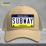 Subway Pennsylvania State Novelty License Plate Hat Mesh / Khaki