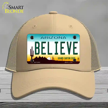 Arizona Believe Novelty License Plate Hat Mesh / Khaki