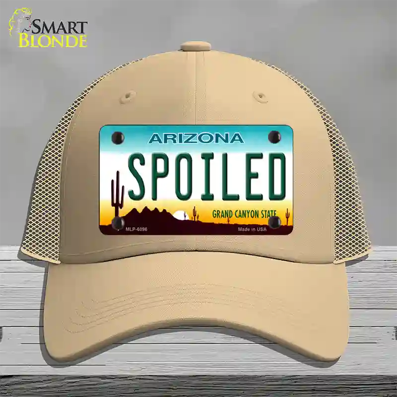 Arizona Spoiled Novelty License Plate Hat Mesh / Khaki