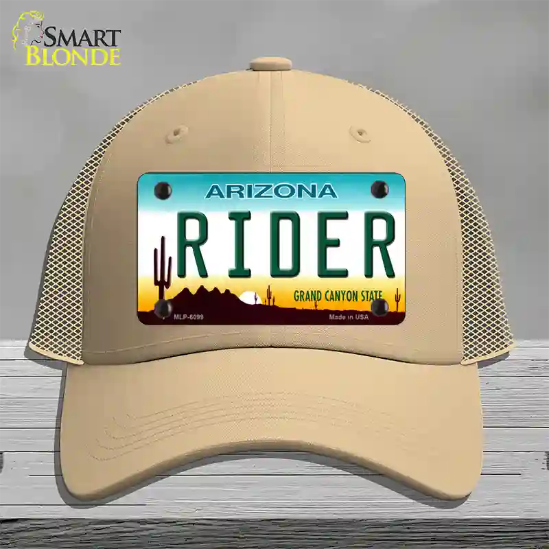Arizona Rider Novelty License Plate Hat Mesh / Khaki