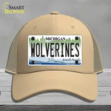 Michigan Wolverines Novelty License Plate Hat Mesh / Khaki