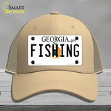 Fishing Georgia Novelty License Plate Hat Mesh / Khaki