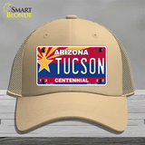 Arizona Centennial Tucson Novelty License Plate Hat Mesh / Khaki
