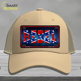 Rebel Novelty License Plate Hat Mesh / Khaki