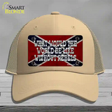 What Would The World Novelty License Plate Hat Mesh / Khaki