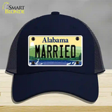 Married Alabama Novelty License Plate Hat Mesh / Navy