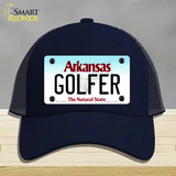 Golfer Arkansas Novelty License Plate Hat Mesh / Navy