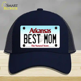 Best Mom Arkansas Novelty License Plate Hat Mesh / Navy