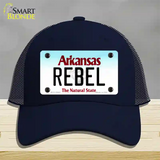 Rebel Arkansas Novelty License Plate Hat Mesh / Navy