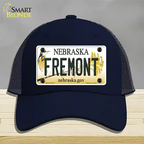 Fremont Nebraska Novelty License Plate Hat Mesh / Navy