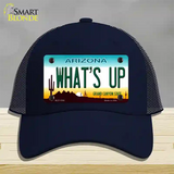 Whats Up Novelty License Plate Hat Mesh / Navy