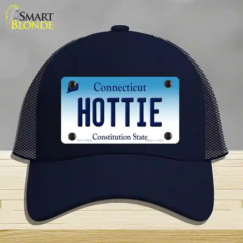 Hottie Connecticut Novelty License Plate Hat Mesh / Navy