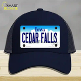 Cedar Falls Iowa Novelty License Plate Hat Mesh / Navy