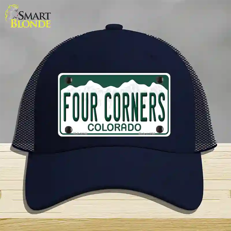 Four Corners Colorado Novelty License Plate Hat Mesh Navy