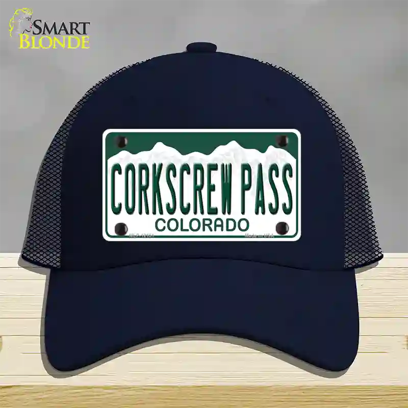 Corkscrew Pass Colorado Novelty License Plate Hat Mesh Navy