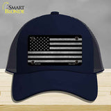 American Flag Black and Gray Novelty License Plate Hat Mesh Navy