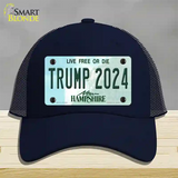 Trump 2024 New Hampshire Novelty License Plate Hat Mesh / Navy