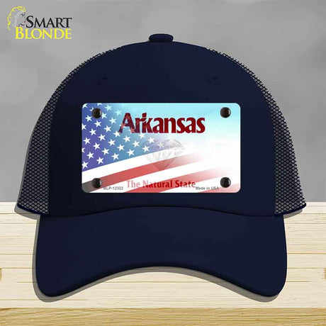 Arkansas with American Flag Novelty License Plate Hat HAT-MLP-12332