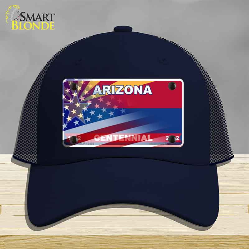 Arizona Centennial American Flag Novelty License Plate Hat HAT-MLP-12436