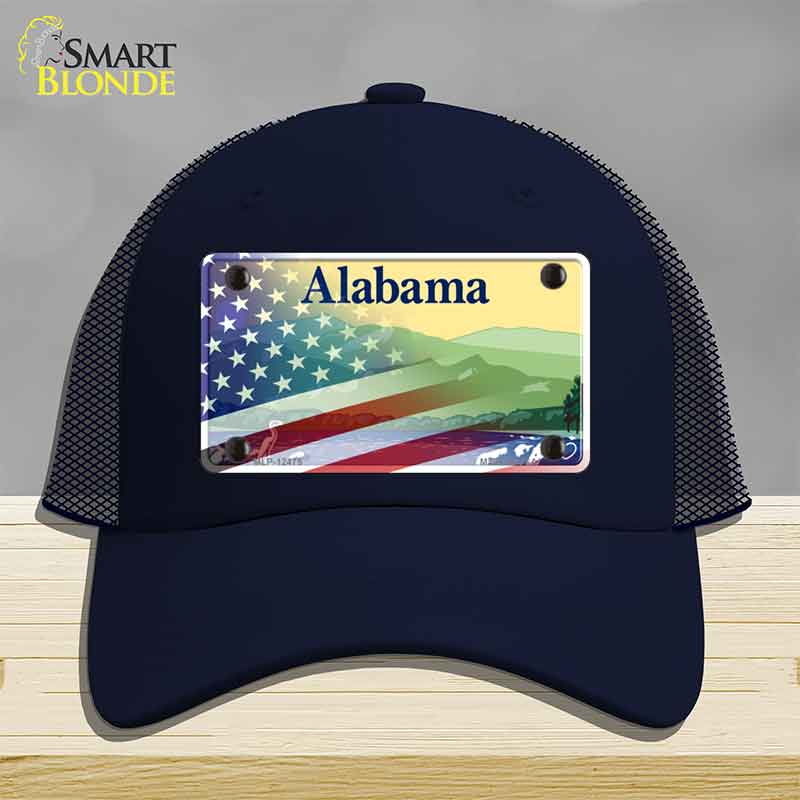 Alabama with American Flag Novelty License Plate Hat HAT-MLP-12475