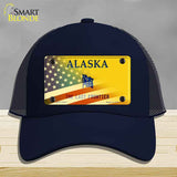 Alaska with American Flag Novelty License Plate Hat HAT-MLP-12477