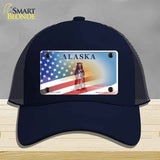 Alaska Bear with American Flag Novelty License Plate Hat HAT-MLP-12478
