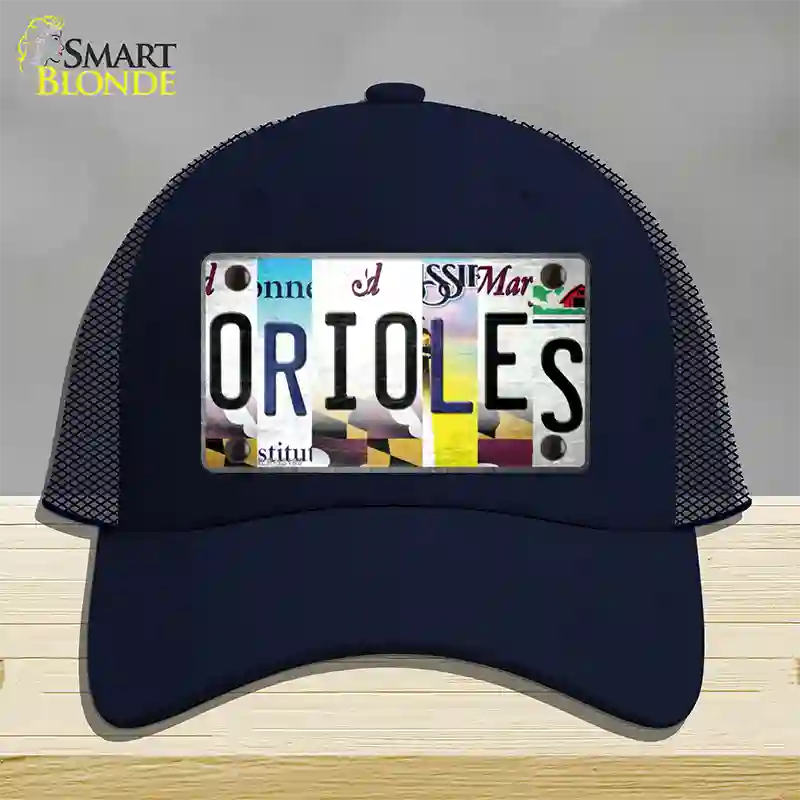 Orioles Strip Art Novelty License Plate Hat Tag Mesh Navy