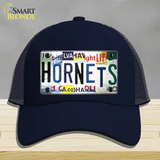 Hornets Strip Art Novelty License Plate Hat Tag Mesh Navy