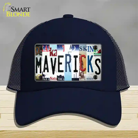 Mavericks Strip Art Novelty License Plate Hat Tag Mesh / Navy