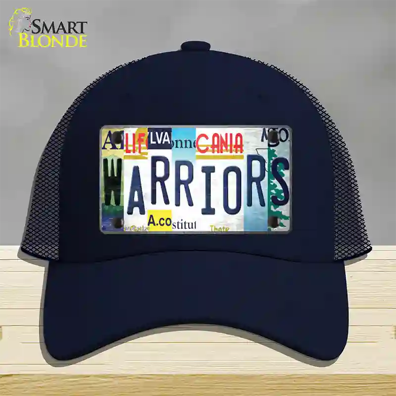 Warriors Strip Art Novelty License Plate Hat Tag Mesh Navy