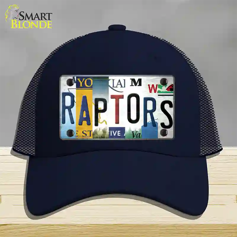 Raptors Strip Art Novelty License Plate Hat Tag Mesh Navy