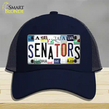 Senators Strip Art Novelty License Plate Hat Tag Mesh Navy