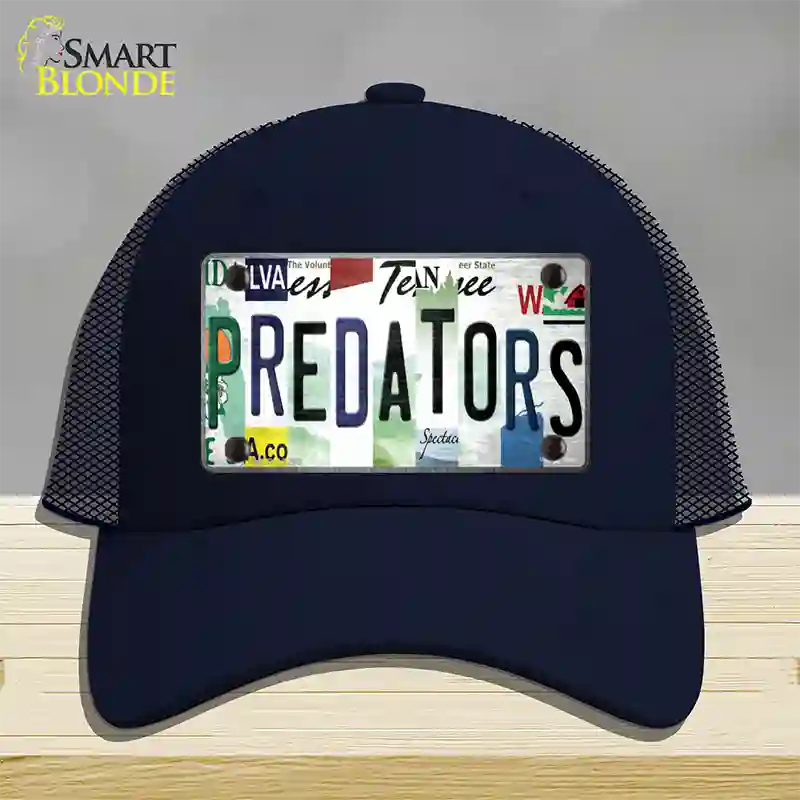 Predators Strip Art Novelty License Plate Hat Tag Mesh Navy