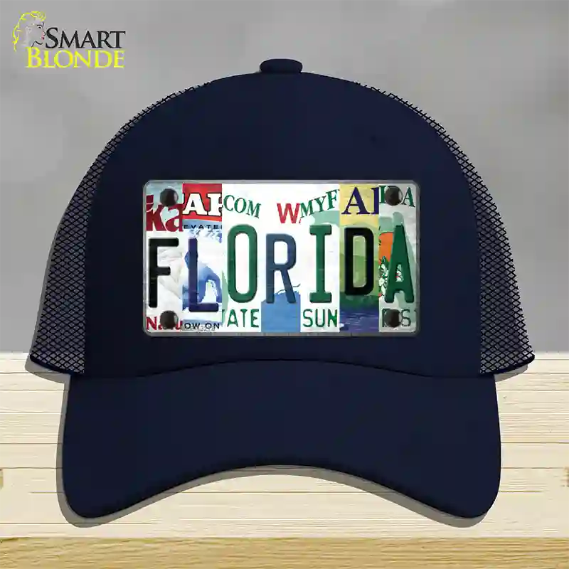 Florida Strip Art Novelty License Plate Hat Tag Mesh Navy