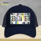 Georgia Tech Strip Art Novelty License Plate Hat Tag Mesh Navy