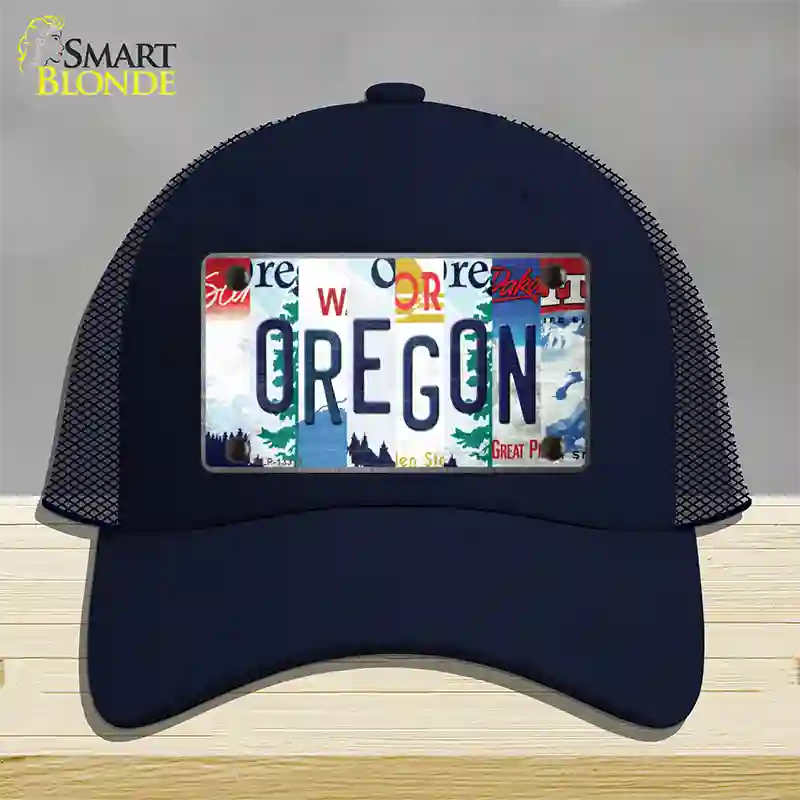 Oregon Strip Art Novelty License Plate Hat Tag Mesh Navy
