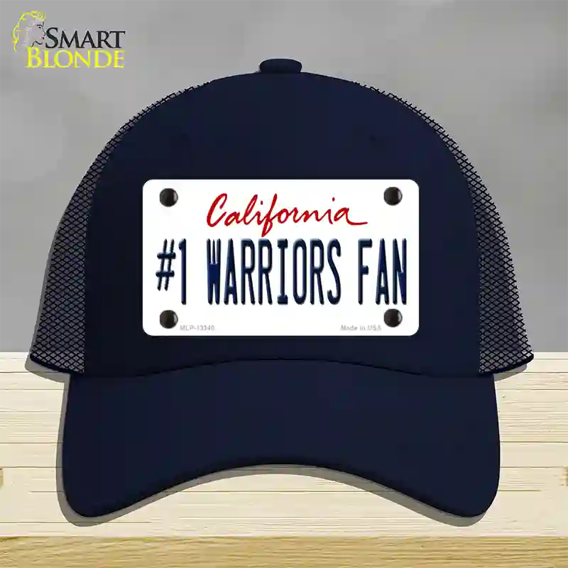 Number 1 Warriors Fan Novelty License Plate Hat Tag Mesh Navy