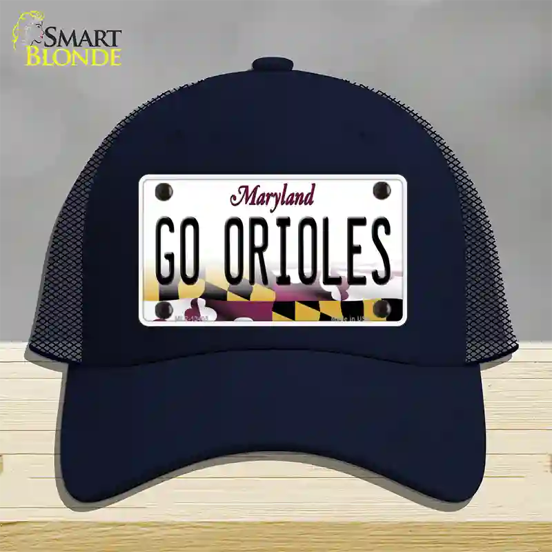 Go Orioles Novelty License Plate Hat Tag Mesh Navy