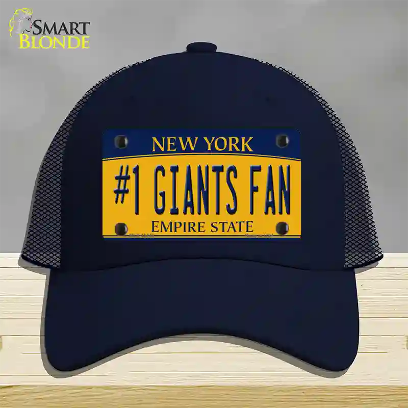 Number 1 Giants Fan New York Novelty License Plate Hat Tag Mesh Navy