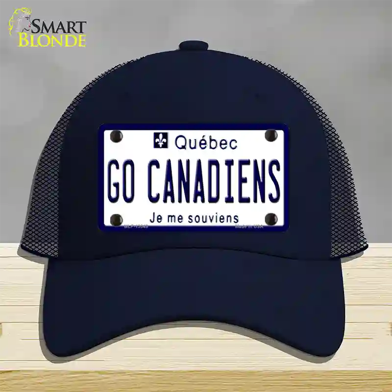 Go Canadiens Novelty License Plate Hat Tag Mesh / Navy